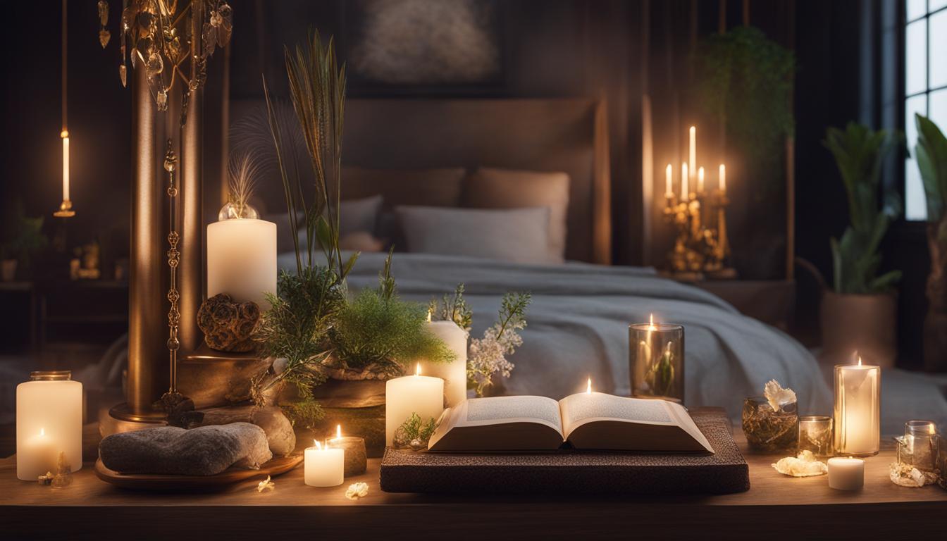 spiritual altar in bedroom
